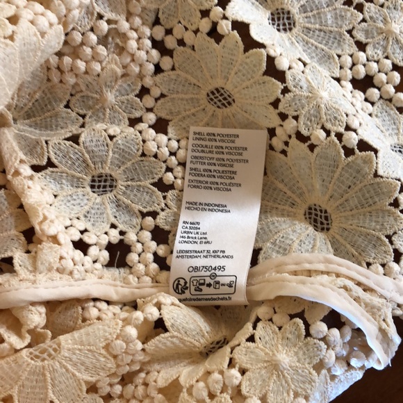 Maeve Lace Half Sleeve Button down Shirt Small Petite - Picture 6 of 9